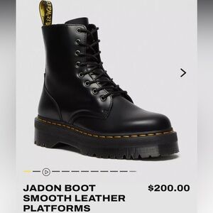 JADON BOOT SMOOTH LEATHER PLATFORMS. Size 8. Black. Excellent condition